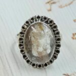 Garden Quartz Size US 7 925 Sterling Silver Ring (REXT68-479)