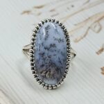 Dendratic Agate Size US 9 925 Sterling Silver Ring (REXT43-170)