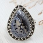 Dendratic Agate Size US 10 925 Sterling Silver Ring (REXT43-178)
