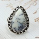 Dendratic Agate Size US 7 925 Sterling Silver Ring (REXT43-180)