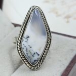 Dendratic Agate Size US 7 925 Sterling Silver Ring (REXT43-158)
