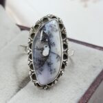 Dendratic Agate Size US 9 925 Sterling Silver Ring (REXT43-167)