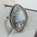 Dendratic Agate Size US 7 925 Sterling Silver Ring (REXT43-159)