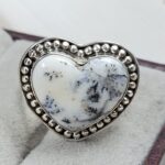 Dendratic Agate Size US 9 925 Sterling Silver Ring (REXT43-168)