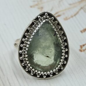 Green Fluorite Size US 10 925 Sterling Silver Ring (REXT112-248)