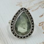 Green Fluorite Size US 8 925 Sterling Silver Ring (REXT112-224)
