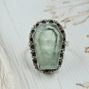 Green Fluorite Size US 8 925 Sterling Silver Ring (REXT112-221)