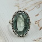 Green Fluorite Size US 10 925 Sterling Silver Ring (REXT112-245)