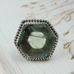 Green Fluorite Size US 9 925 Sterling Silver Ring (REXT112-234)