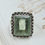 Green Fluorite Size US 10 925 Sterling Silver Ring (REXT112-241)