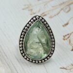 Green Fluorite Size US 10 925 Sterling Silver Ring (REXT112-246)