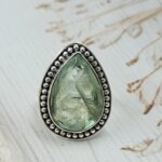 Green Fluorite Size US 8 925 Sterling Silver Ring (REXT112-222)