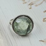 Green Fluorite Size US 7 925 Sterling Silver Ring (REXT112-218)
