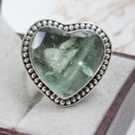 Green Fluorite Size US 10 925 Sterling Silver Ring (REXT112-247)