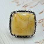 Australian Crazy Lace Agate Size US 8 925 Sterling Silver Ring (REXT54-142)