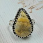 Australian Crazy Lace Agate Size US 8 925 Sterling Silver Ring (REXT54-144)