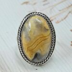 Australian Crazy Lace Agate Size US 8 925 Sterling Silver Ring (REXT54-141)