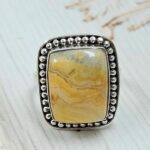 Australian Crazy Lace Agate Size US 7 925 Sterling Silver Ring (REXT54-155)