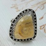 Australian Crazy Lace Agate Size US 9 925 Sterling Silver Ring (REXT54-150)
