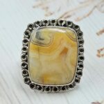 Australian Crazy Lace Agate Size US 7 925 Sterling Silver Ring (REXT54-156)