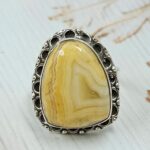 Australian Crazy Lace Agate Size US 8 925 Sterling Silver Ring (REXT54-139)