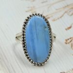 Blue Opal Size US 10 925 Sterling Silver Ring (REXT55-574)