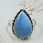 Blue Opal Size US 10 925 Sterling Silver Ring (REXT55-572)
