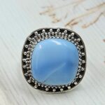 Blue Opal Size US 9 925 Sterling Silver Ring (REXT55-570)