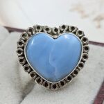 Blue Opal Size US 8 925 Sterling Silver Ring (REXT55-562)