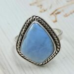 Blue Opal Size US 10 925 Sterling Silver Ring (REXT55-573)