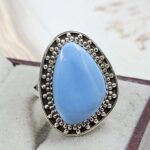 Blue Opal Size US 8 925 Sterling Silver Ring (REXT55-565)