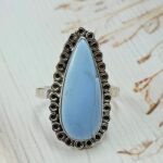 Blue Opal Size US 10 925 Sterling Silver Ring (REXT55-571)