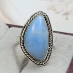 Blue Opal Size US 8 925 Sterling Silver Ring (REXT55-564)