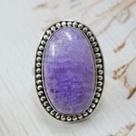 Purple Rainbow Moonstone Size US 10 925 Sterling Silver Ring (REXT111-73)