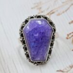 Purple Rainbow Moonstone Size US 8 925 Sterling Silver Ring (REXT111-59)