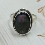 Black Mother Of Pearl Size US 7 925 Sterling Silver Ring (REXT68-494)