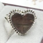 Black Mother Of Pearl Size US 10 925 Sterling Silver Ring (REXT68-501)