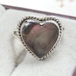 Black Mother Of Pearl Size US 7 925 Sterling Silver Ring (REXT68-495)