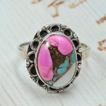 Cotton Candy Turquoise Size US 8 925 Sterling Silver Ring (REXT55-539)