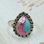 Cotton Candy Turquoise Size US 7 925 Sterling Silver Ring (REXT55-535)