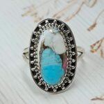 Cotton Candy Turquoise Size US 9 925 Sterling Silver Ring (REXT55-544)