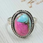 Cotton Candy Turquoise Size US 9 925 Sterling Silver Ring (REXT55-546)