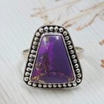 Purple Copper Turquoise Size US 9 925 Sterling Silver Ring (REXT43-190)
