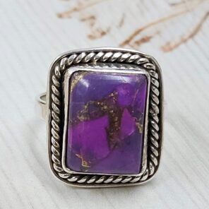 Purple Copper Turquoise Size US 7 925 Sterling Silver Ring (REXT43-212)