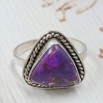 Purple Copper Turquoise Size US 10 925 Sterling Silver Ring (REXT43-185)