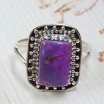 Purple Copper Turquoise Size US 10 925 Sterling Silver Ring (REXT43-188)