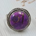 Purple Copper Turquoise Size US 8 925 Sterling Silver Ring (REXT43-202)