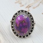 Purple Copper Turquoise Size US 9 925 Sterling Silver Ring (REXT43-191)