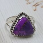 Purple Copper Turquoise Size US 10 925 Sterling Silver Ring (REXT43-200)