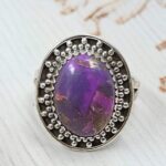 Purple Copper Turquoise Size US 7 925 Sterling Silver Ring (REXT43-206)